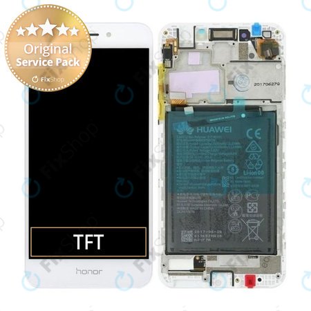 Huawei Honor 6A - LCD Kijelző + Érintőüveg + Keret + Akkumulátor (Gold, Silver) - 02351KTV Genuine Service Pack