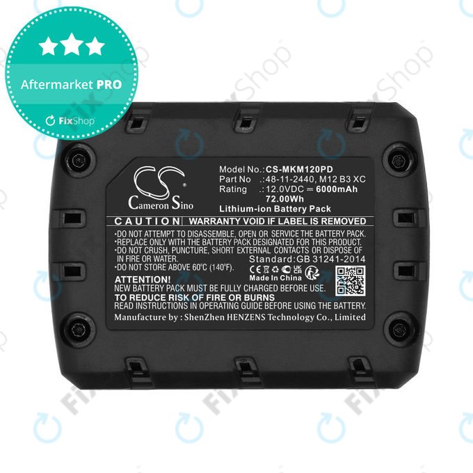 Akkumulátor Milwaukee M12 Redlithium XC 4.0, 6000mAh, Li-Ion, 12V, M12 B3 XC, M12 B4 XC, HQ