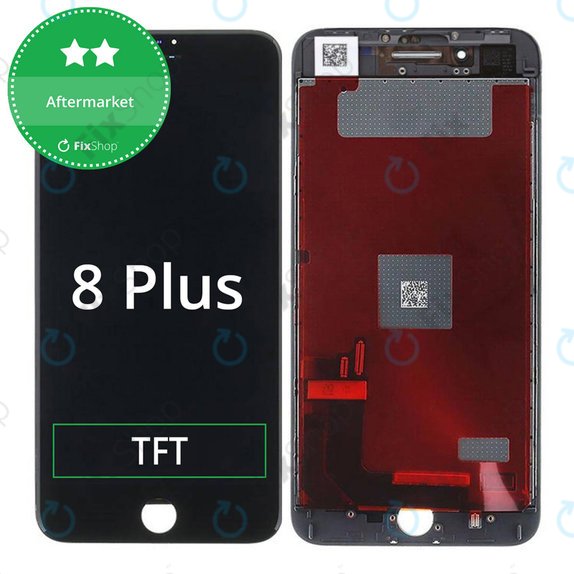 Kijelző iPhone 8 Plus, Black, Érintőüveg kerettel