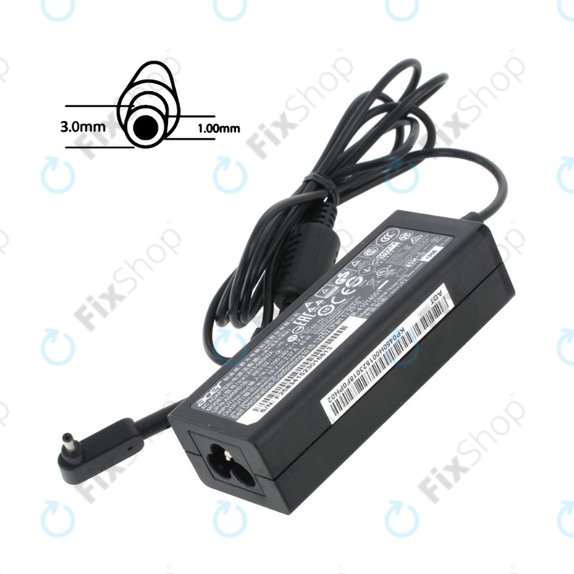 Töltő adapter, Acer, 77011168, 45W, 19V, Fekete, Genuine Service Pack