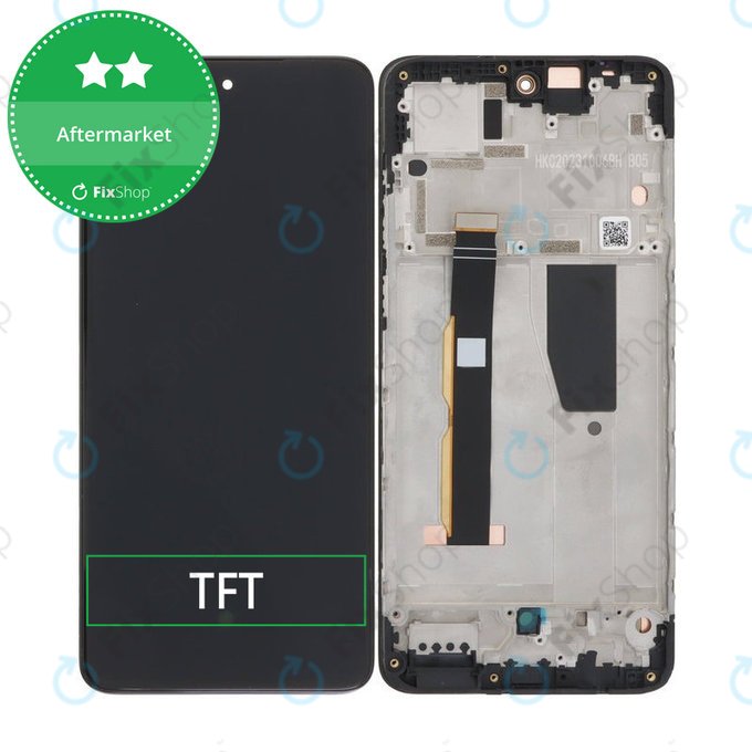 Motorola Moto G84 XT2347 - LCD Kijelző + Érintőüveg + Keret (Black) TFT