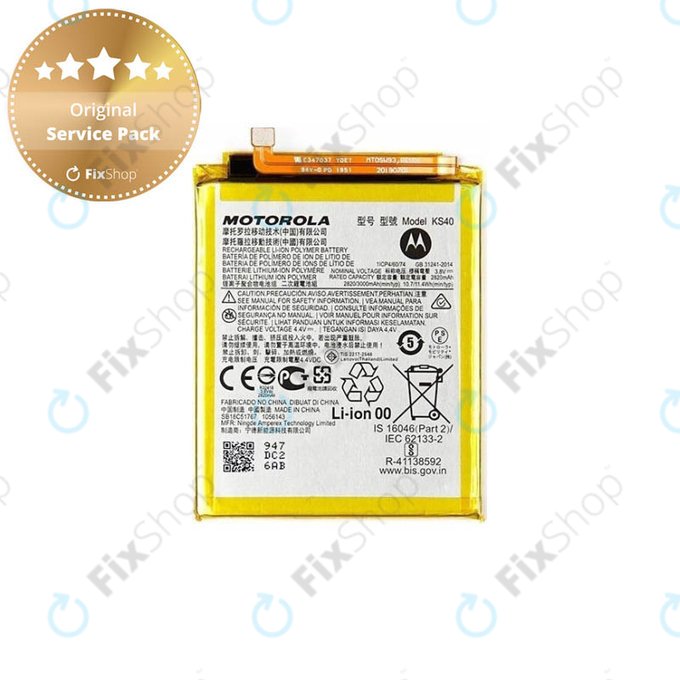 Motorola Moto E6i, E6 Play, E6s, E6s Plus - Akkumulátor KS40 3000mAh - SB18C85292, SB18C51766 Genuine Service Pack