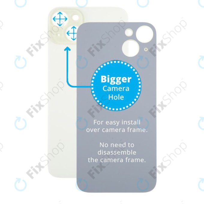 Apple iPhone 15 Plus - Hátsó Ház Üveg Nagyobb Kamera Nyílással (Yellow)