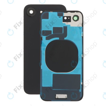 Apple iPhone 16e - Hátsó üveg + Kamera lencse (Black)