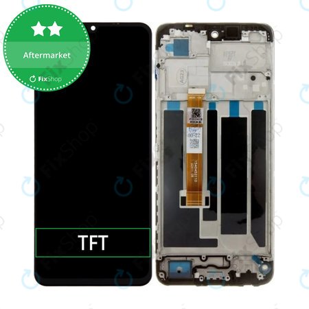 Realme C53 RMX3760 - LCD Kijelző + Érintőüveg + Keret (Mighty Black) TFT