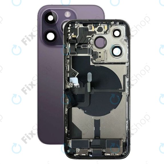 Apple iPhone 14 Pro - Hátsó Ház Apró Alkatrészekkel (Deep Purple)