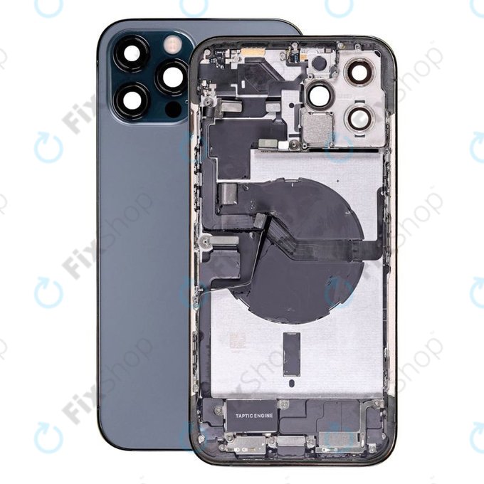 Apple iPhone 12 Pro Max - Hátsó Ház Apró Alkatrészekkel (Blue)