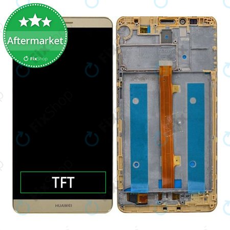 Huawei Mate 7 - LCD Kijelző + Érintőüveg + Keret (Amber Gold) TFT