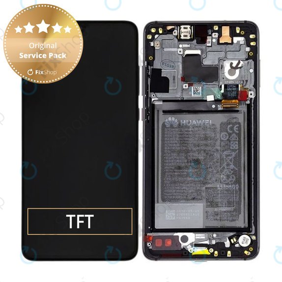 Huawei Mate 20 - LCD Kijelző + Érintőüveg + Keret + Akkumulátor (Black) - 02352ETG Genuine Service Pack