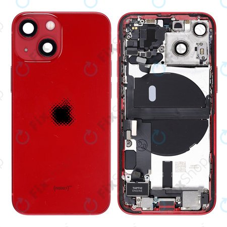 Apple iPhone 13 Mini - Hátsó Ház Apró Alkatrészekkel (Red)