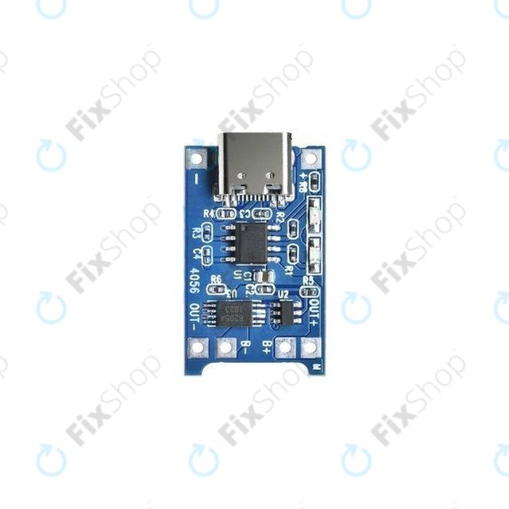 TP4056 töltőmodul 18650 Li-ion akkumulátorhoz, USB-C, 1A