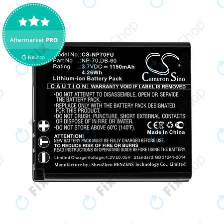 Akkumulátor Panasonic Lumix DMC-FX01, 1150mAh, Li-Ion, 3.7V, CGA-S005, HQ