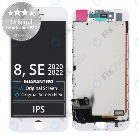 Apple iPhone 8, SE (2020), SE (2022) - LCD Kijelző + Érintőüveg + Keret (White) Original Refurbished PRO