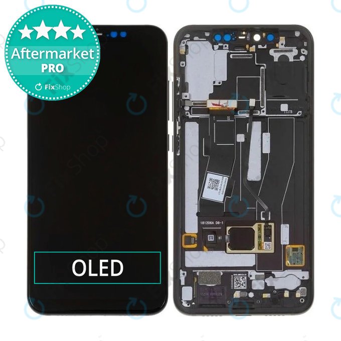 Xiaomi Mi 8 Pro - LCD Kijelző + Érintőüveg + Keret (Black) OLED