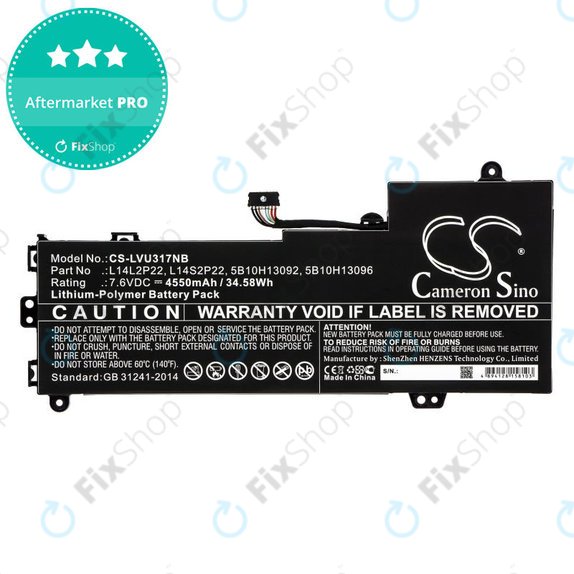 Akkumulátor Lenovo E31-80, Ideapad 510s-13, 4550mAh, Li-Pol, 7.6V, 5B10H13092, HQ