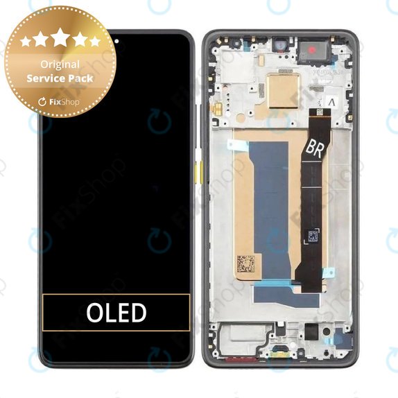 Kijelző Xiaomi Poco X7 Pro, Érintőüveg kerettel, Yellow, 56000100O1000, Genuine Service Pack