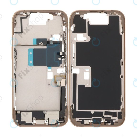 Apple iPhone 16 Pro - Középső Keret + Bekapcsoló-, Hangerő- és Kamera Gombok (Desert Titanium)