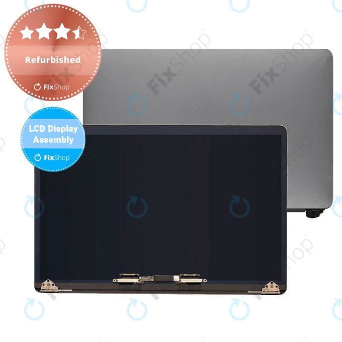 Apple MacBook Pro 15" A1990 (2018 - 2019) - LCD Kijelző + Előlapi Üveg + Fedőlap (Space Gray) Refurbished