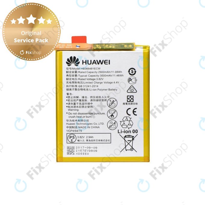 Huawei P9, P9 Lite, P10 Lite, P20 Lite, P Smart, Y6 (2018), Y6 Prime (2018), Y7 (2018), Y7 Prime (2018), Honor 7A, 8, 9 Lite - Akkumulátor HB366481ECW 3000mAh - 24022157, 24022368, 24022333, 24022376