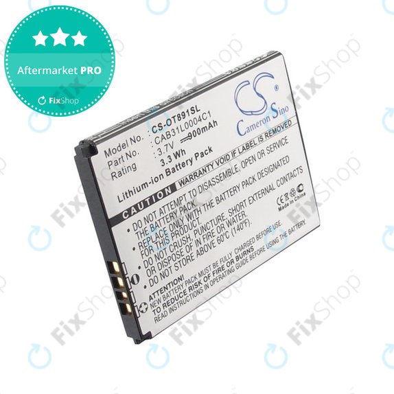 Akkumulátor Alcatel One Touch, OT, TCL A, Vodafone, 900mAh, Li-ion, 3.7V, CAB31L0004C1, HQ
