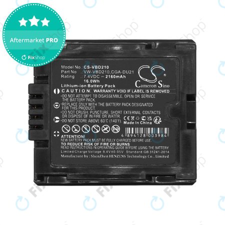 Akkumulátor Panasonic NV, PV, VDR, Hitachi DZ, 2160mAh, Li-Ion, 7.4V, BZ-BP14S, HQ
