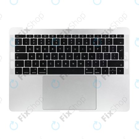 Apple MacBook Pro 13" A1708 (Late 2016 - Mid 2017) - Felső Billentyűzet Keret + Billentyűzet UK + Mikrofon + Trackpad + Hangszórók (Silver)