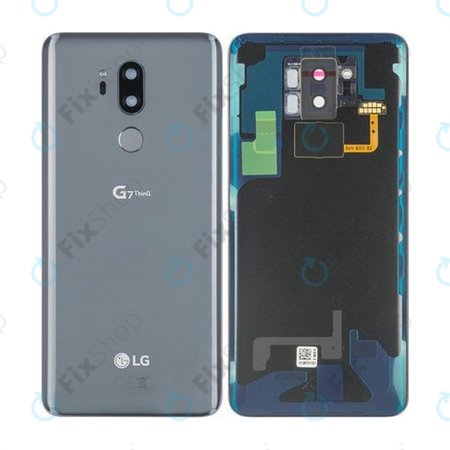 LG G710EM G7 ThinQ - Akkumulátor Fedőlap + Ujjlenyomat Érzékelő ujj (New Platinum Gray) - ACQ90241013 Genuine Service Pack