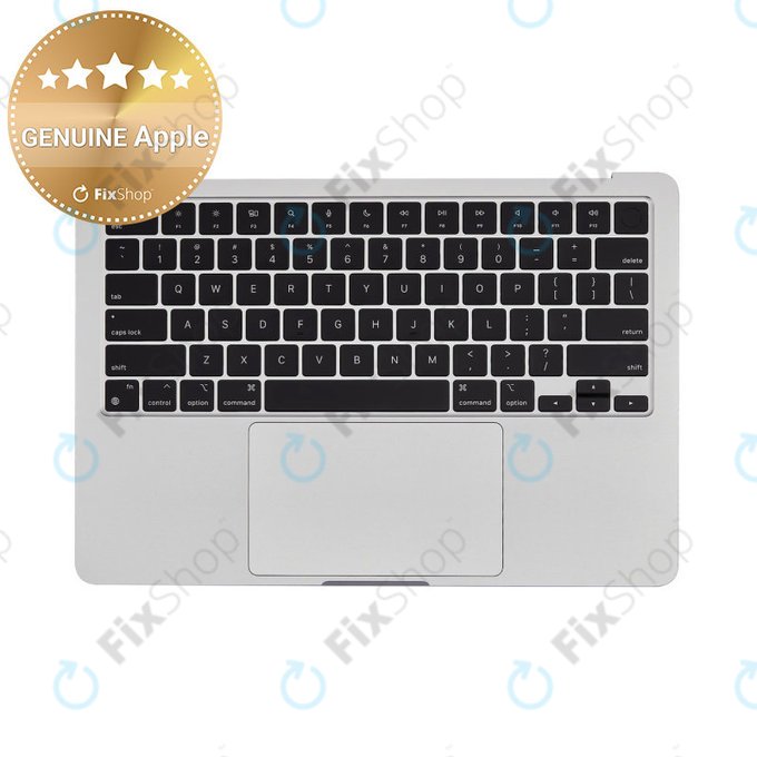 Felső billentyűzetkeret MacBook Air 13", A3113 (2024), US billentyűzettel és akkumulátorral, Silver, 661-40228, Genuine Apple