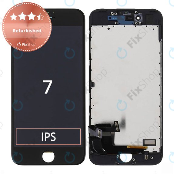 Kijelző iPhone 7, Black, Érintőüveg kerettel, Refurbished