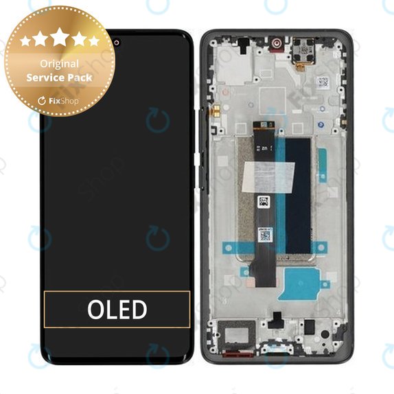Xiaomi Redmi Note 13 Pro+ 23090RA98C - LCD Kijelző + Érintőüveg + Keret (Midnight Black) - 560002N16U00 Genuine Service Pack