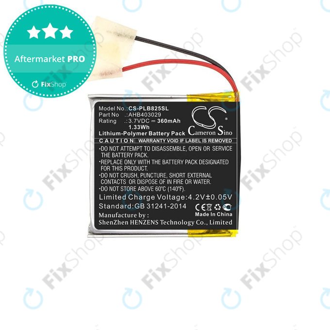 Akkumulátor Plantronics Voyager Focus B825, 360mAh, Li-Pol, 3.7V, AHB403029, HQ