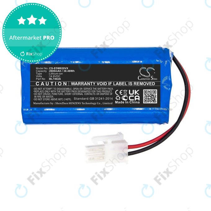 Akkumulátor Ecovacs Deebot M82, Tesla RoboStar T50, T60, T80 Pro, 2600mAh, Li-Ion, 14.8V, BL7402A, HQ