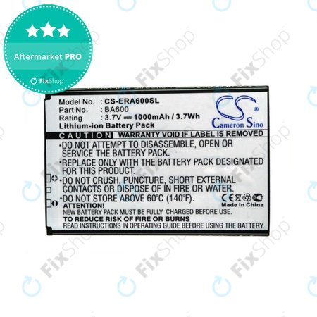 Akkumulátor Sony Ericsson Kumquat, ST25, ST25i, Xperia U, 1000mAh, Li-Ion, 3.7V, BA600, HQ