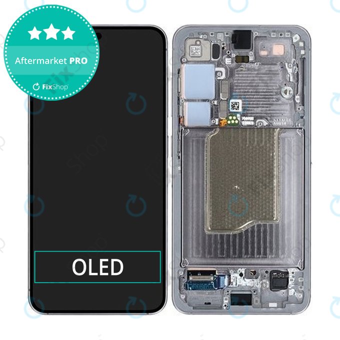 Samsung Galaxy S25 - LCD Kijelző + Érintőüveg + Keret (Silver Shadow) OLED