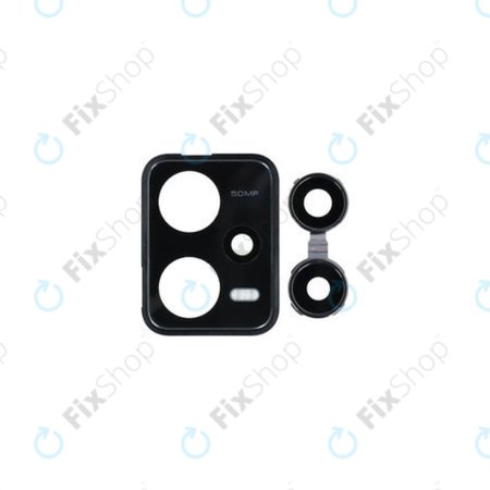 Xiaomi Redmi Note 12 Pro 5G - Hátlapi Kameralencse Üveg + Keret (Midnight Black) - Genuine Service Pack