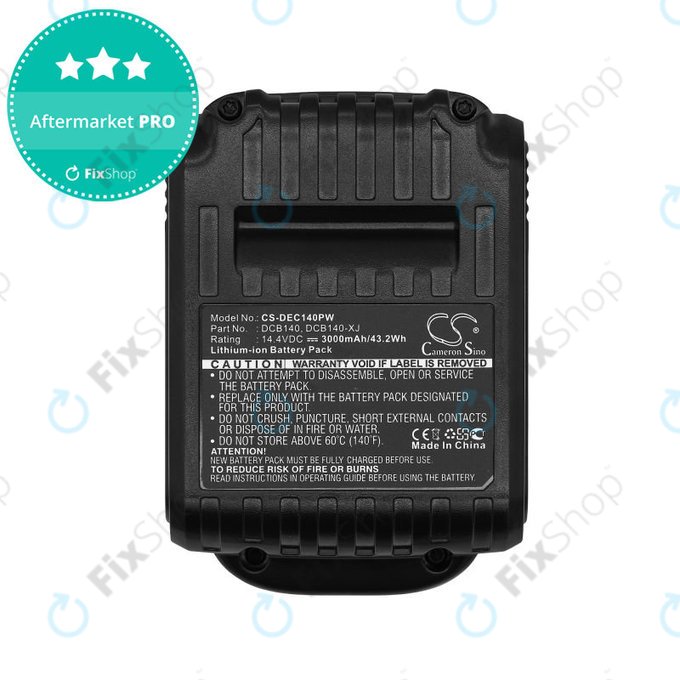 Akkumulátor Dewalt DCB090, XR, 3000mAh, Li-Ion, 14.4V, DCB140, HQ