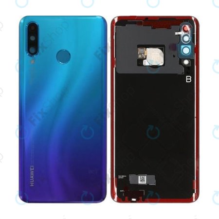 Huawei P30 Lite, P30 Lite 2020 - Akkumulátor fedőlap (Peacock Blue) - 02352RPY Genuine Service Pack