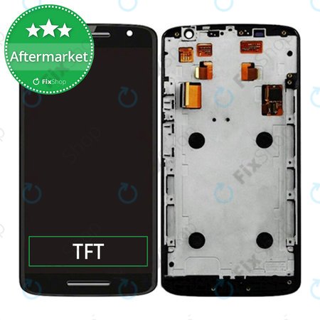 Motorola Moto X Play XT1562 - LCD Kijelző + Érintőüveg + Keret (Black) TFT