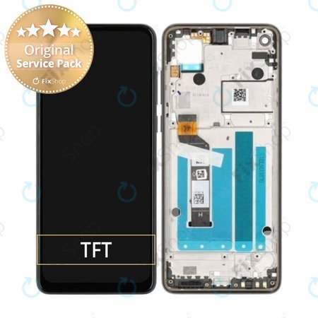 Motorola One Vision - LCD Kijelző + Érintőüveg + Keret (Bronze Gradient) - 5D68C14351 Genuine Service Pack