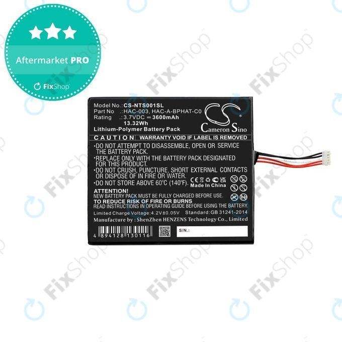 Nintendo Switch - Akkumulátor HAC-003 3600mAh HQ