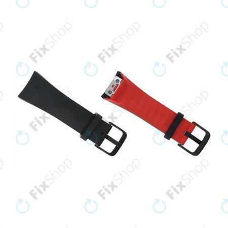 Samsung Gear Fit 2 Pro SM-R365 - Csavar heveder (Fekete-Piros) - GH98-41594A Genuine Service Pack