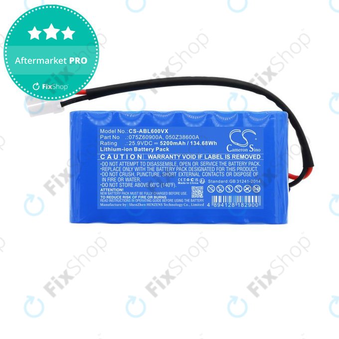 Akkumulátor Wiper i130S, Ambrogio Twenty Elite, 5200mAh, Li-Ion, 25.9V, 075Z60900A, HQ