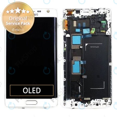 Samsung Galaxy Note Edge N915FY - LCD Kijelző + Érintőüveg + Keret (White) - GH97-16636B Genuine Service Pack