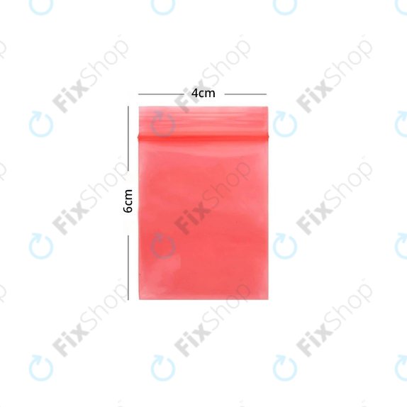 ESD Antisztatikus Cipzáras Táska (Red) - 4x6cm 100db