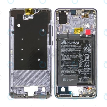 Huawei P20 - Középső Keret + Akkumulátor (Twilight) - 02351WMP Genuine Service Pack