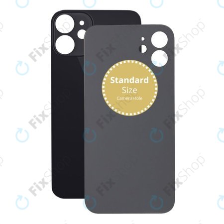 Apple iPhone 12 Mini - Hátsó Ház Üveg (Black)