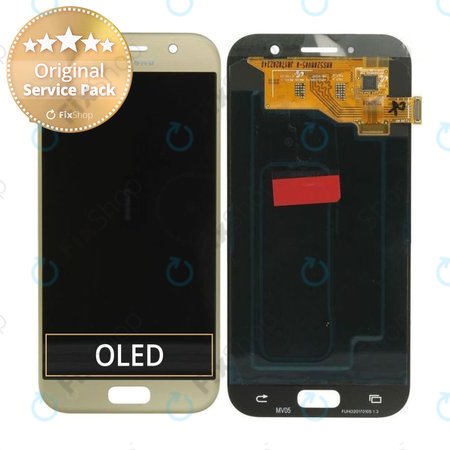 Samsung Galaxy A5 A520F (2017) - LCD Kijelző + Érintőüveg (Gold Sand) - GH97-19733B, GH97-20135B Genuine Service Pack