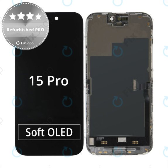 Apple iPhone 15 Pro - LCD Kijelző + Érintőüveg + Keret Refurbished PRO