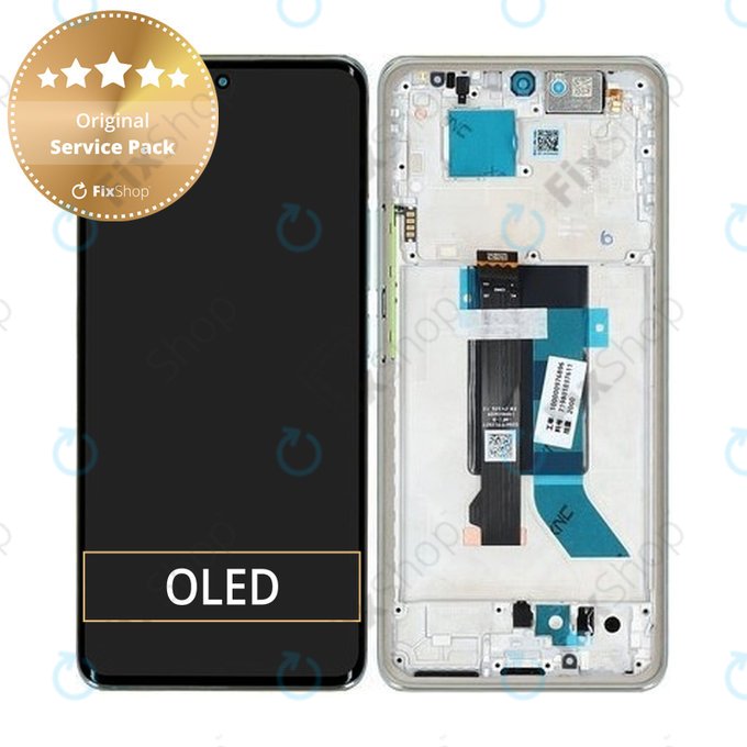 Xiaomi Redmi Note 14 Pro 5G 24090RA29G - LCD Kijelző + Érintőüveg + Keret (Coral Green) - 56002500O1600 Genuine Service Pack