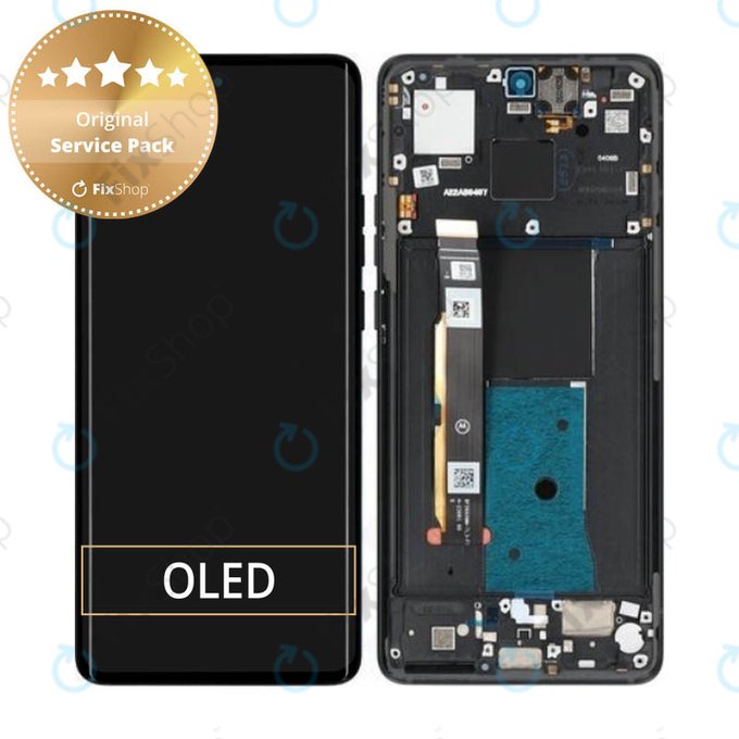 Motorola Edge 40 - LCD Kijelző + Érintőüveg + Keret (Eclipse Black) - 5D68C22670 Genuine Service Pack